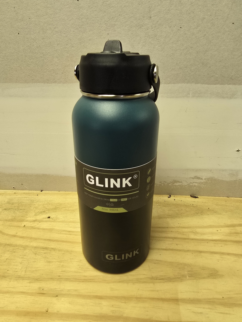 Link Teal & Black Insulated Stainless Steel Water Bottle